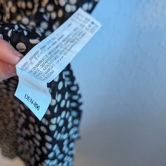 NWT Zara Black and White Polkadot Mesh Front Tie Ruffle Coverup Duster Dress S - Picture 4 of 7
